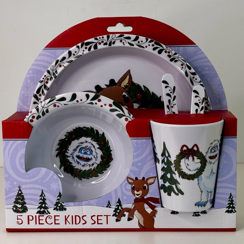 Bumble Melamine Kids 5 Piece Kids Set RUDOLPH THE RED-NOSED REINDEER New
